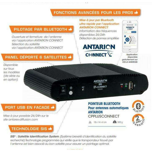 Antenne Satellite Automatique Antarion G6+ 72cm "Connect" + Recepteur Tnt