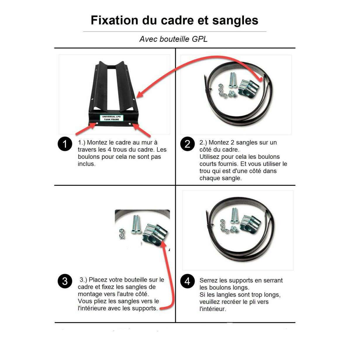 Support Mural nu pour FIXATION bouteille gaz gpl