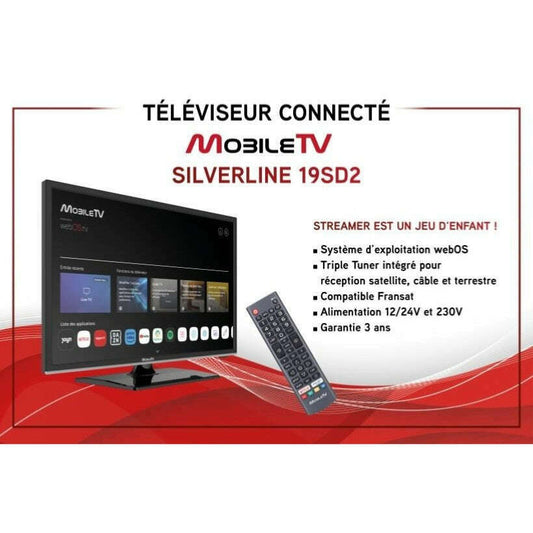 TV Connectée Bluetooth 19' (48cm) Web-OS - Mobile TV Camping Car