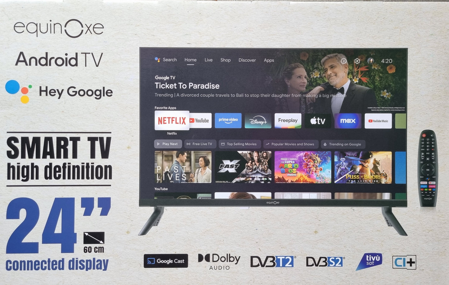 Tv 24" EQUINOXE Smart Connecté Google officiel