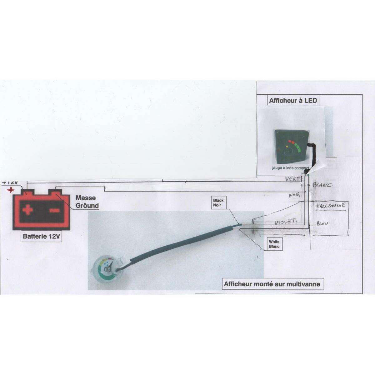 Jauge A Leds Déportée Electrique Pour 1 Bouteille Polyvanne